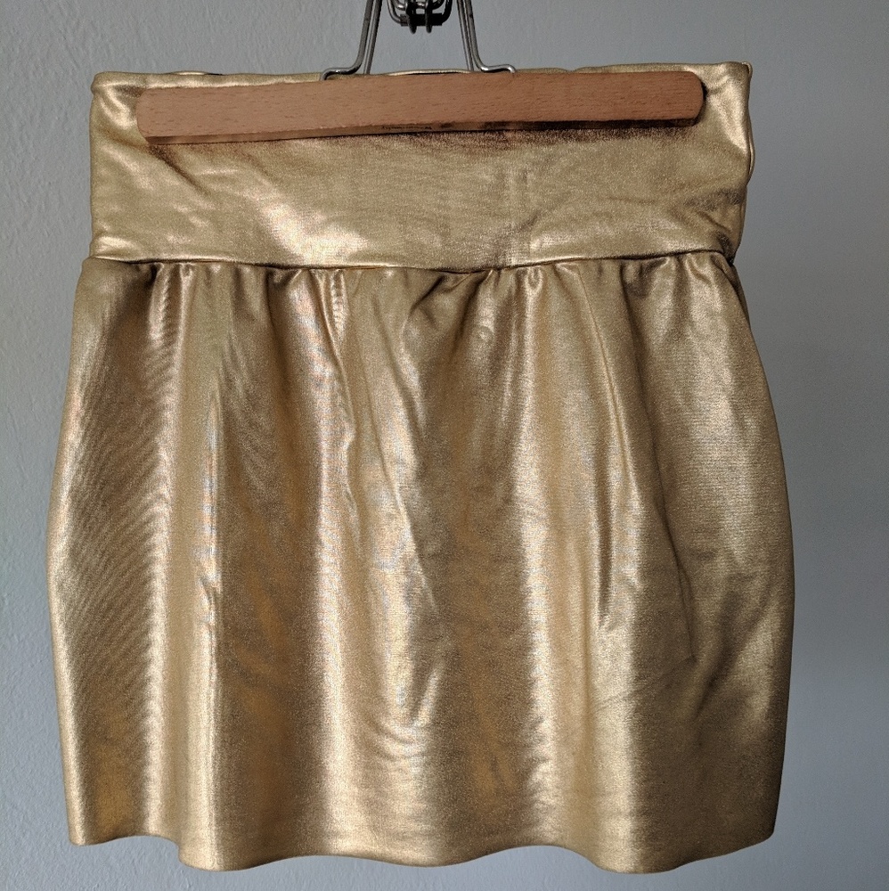 Gold American Apparel Skirt